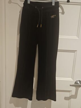 💥2/$15💥Justice Black Velvet Sweatpants with Gold Accent Tips